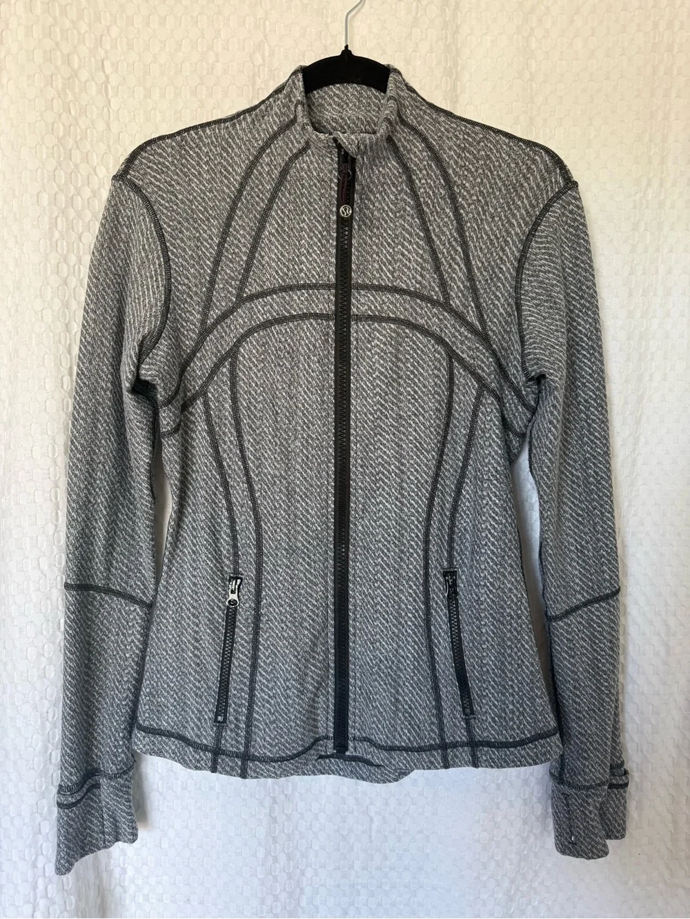 Lululemon Define Jacket Heathered Herringbone Black White Size 8